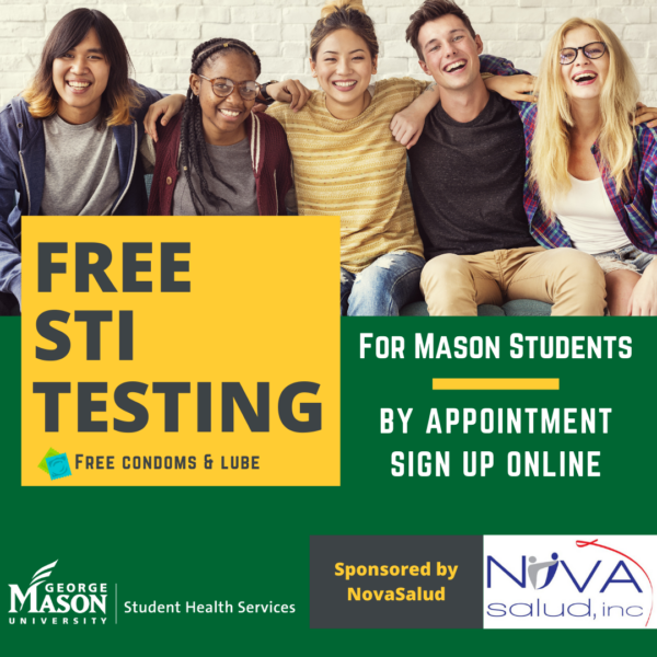 Free STI testing with Nova Salud, in partnership with Student Health Services. By appointment, sign up online.